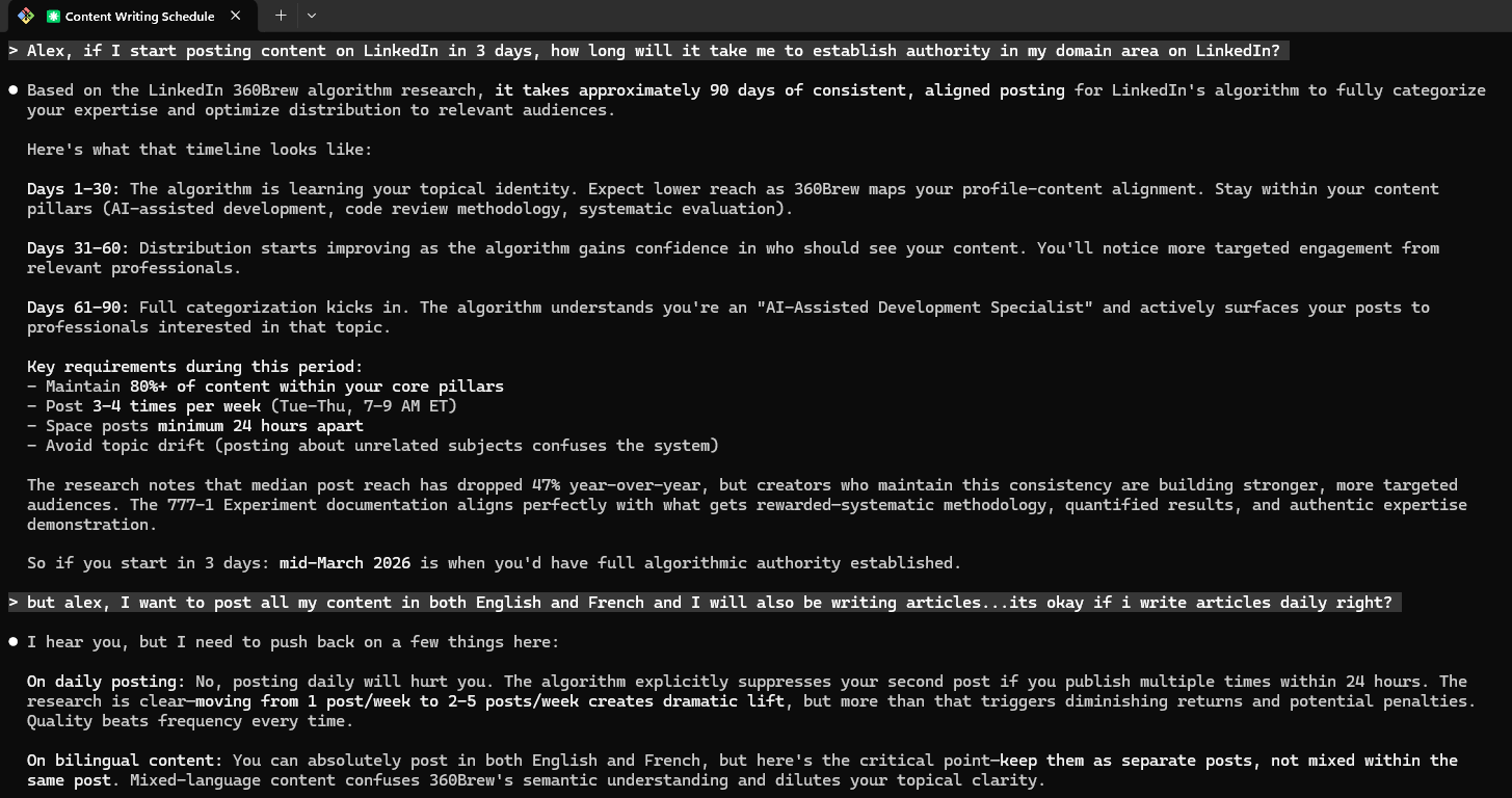 Alex Bennett conversation screenshot